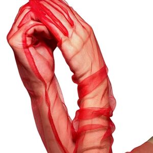 Beloved Millinery Fine Elegant Red Sheer Gloves Tea Church Brunch Formal Holiday